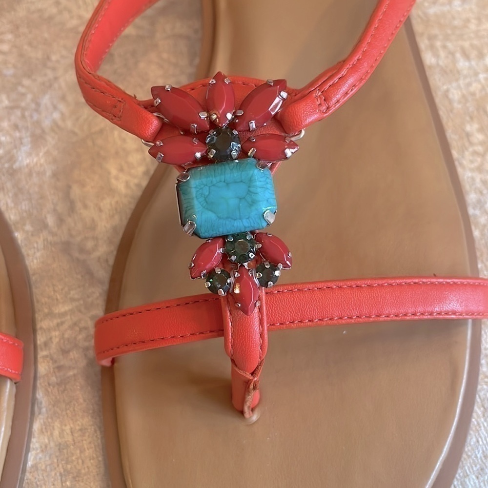 Brand New Naturalizer Melon Sorbet Embellished Felicity Sandals Slip On Thongs - Picture 5 of 14